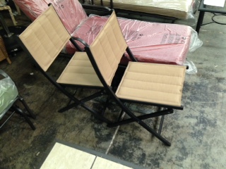 franklin park brown padded folding patio dining chair 2 pack